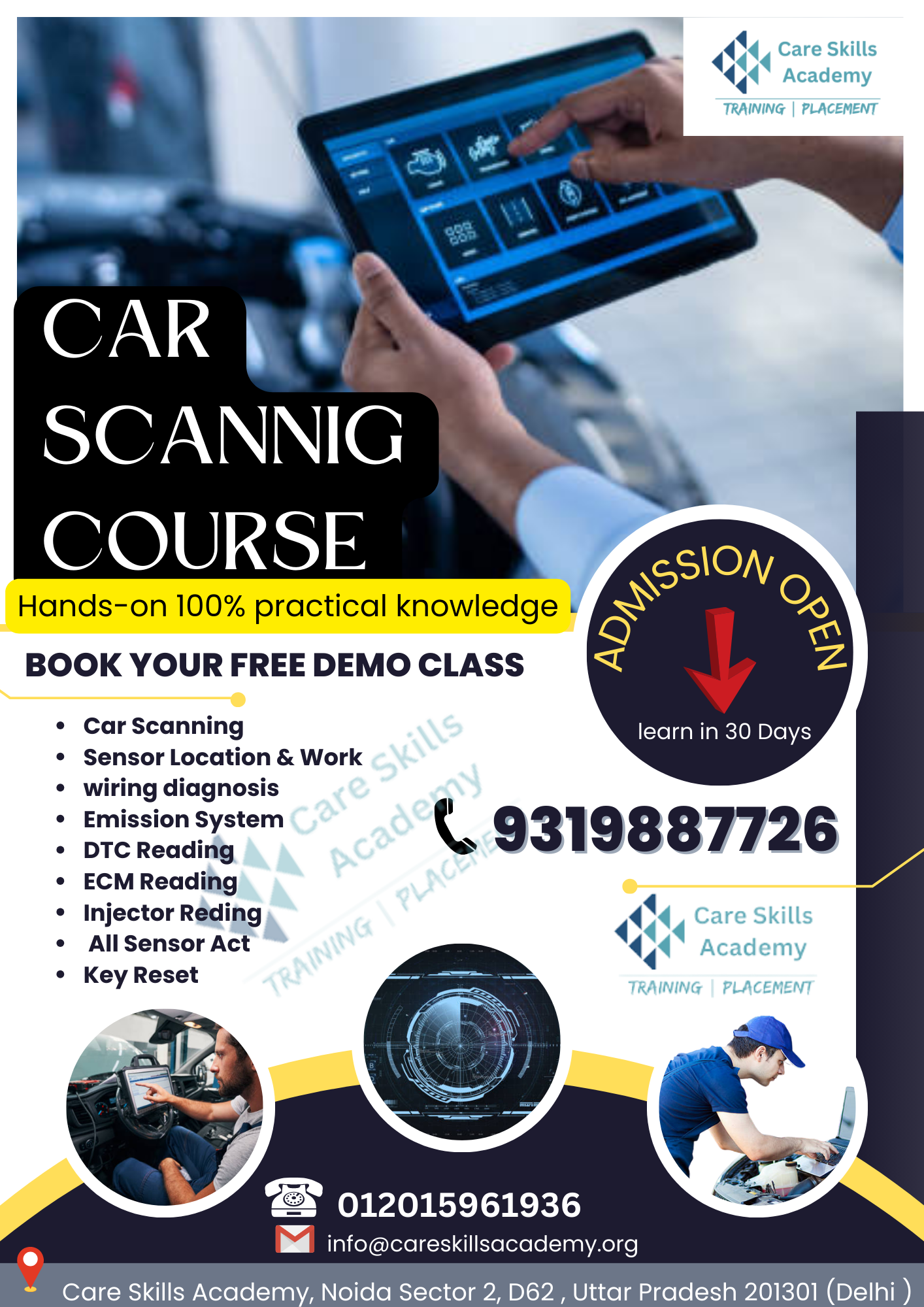 Become a Skilled Car Scanner Course with the Best Training at Care Skills Academy in Delhi